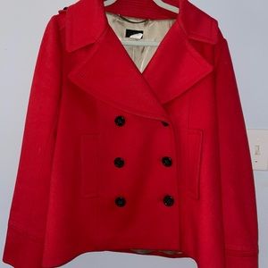 J.Crew Women’s Wool Peacoat, Size 10, Red